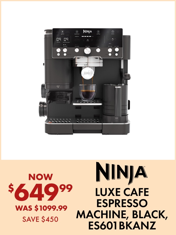 Ninja Luxe Cafe Espresso Machine, Black, ES601BKANZ – Now $649.99