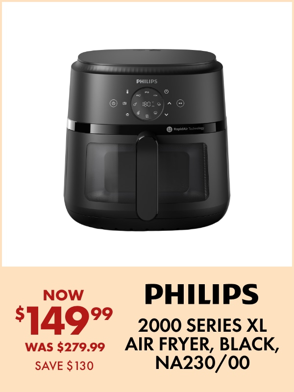 Philips 2000 Series XL Air Fryer, Black, NA230/00 – Now $149.99