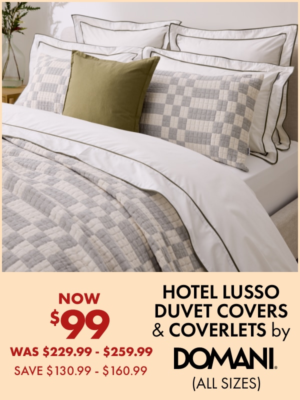 NOW $99 Hotel Lusso Duvet Covers & Coverlets by Domani