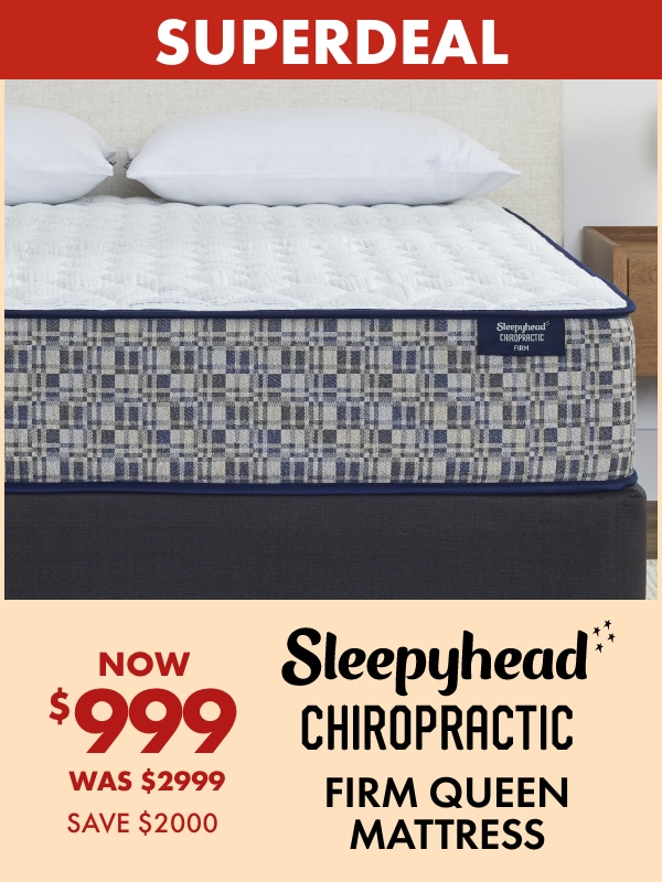 NOW $999 Sleepyhead Chiropractic Firm Queen Mattress