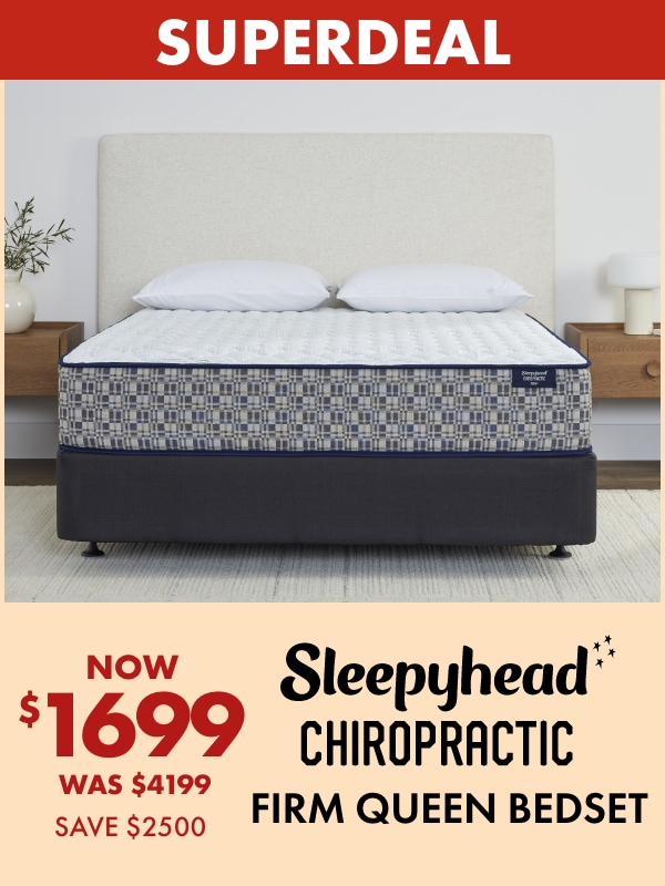 NOW $1699 Sleepyhead Chiropractic Firm Queen Bedset