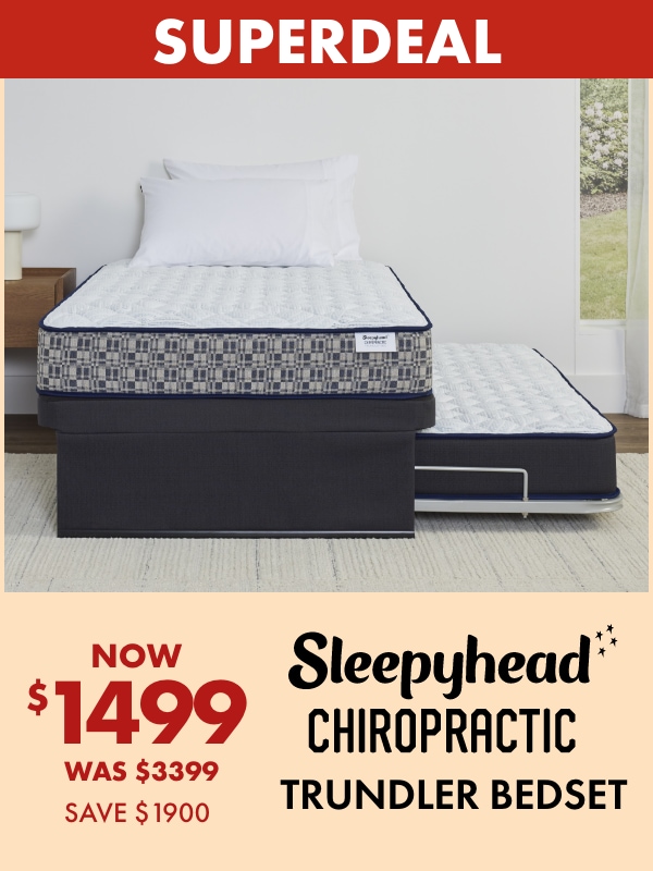 NOW $1499 Sleepyhead Chiropractic Trundler Bedset