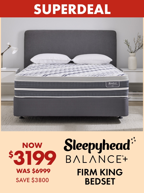 NOW $3199 Sleepyhead Balance+ Firm King Bedset