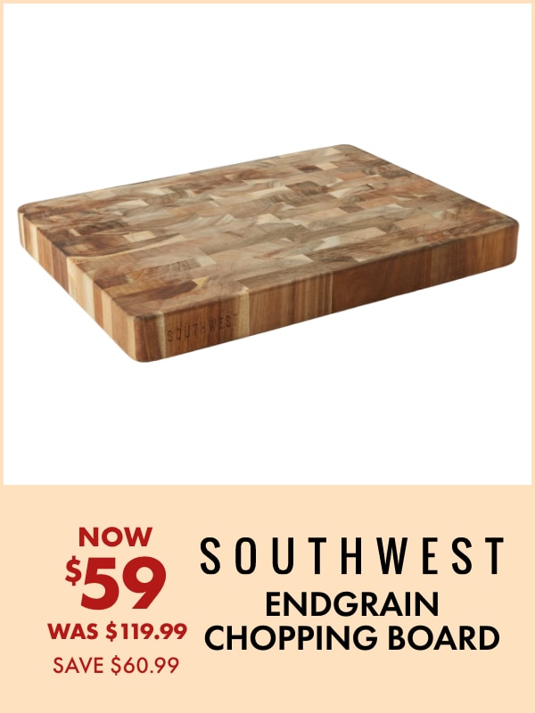NOW $59 Endgrain Chopping Board by SouthWest