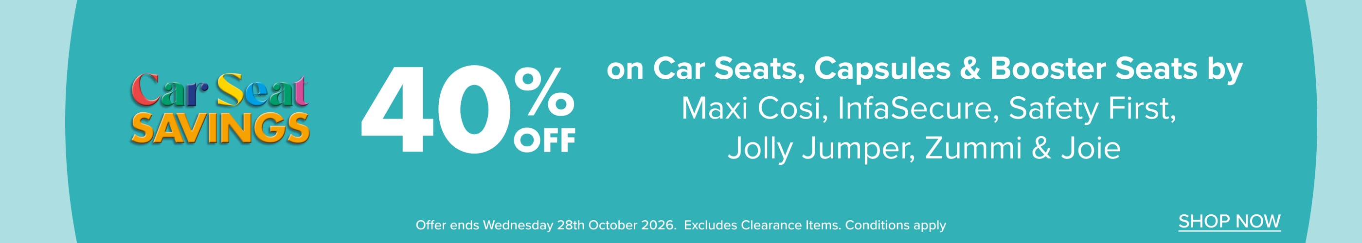 40% OFF Car Seats, Capsules & Booster Seats