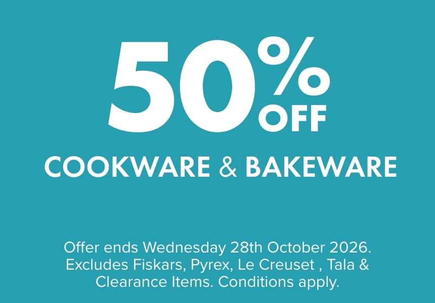 50% OFF Cookware & Bakeware