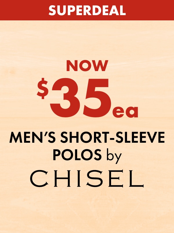 SUPERDEAL NOW $35ea Men's Club Polos by Chisel