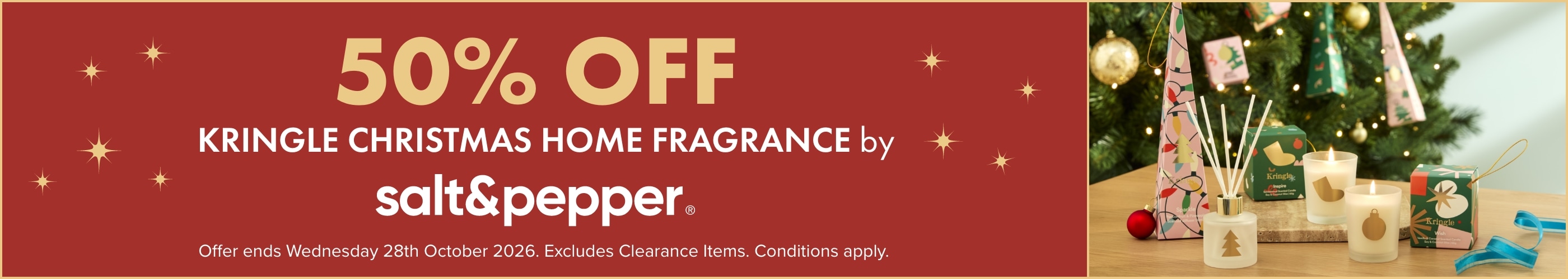 50% OFF Kringle Christmas Home Fragrance by Salt&Pepper 