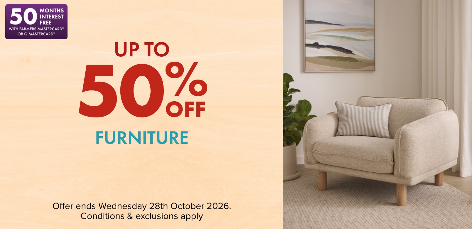 Up to 50% off Furniture