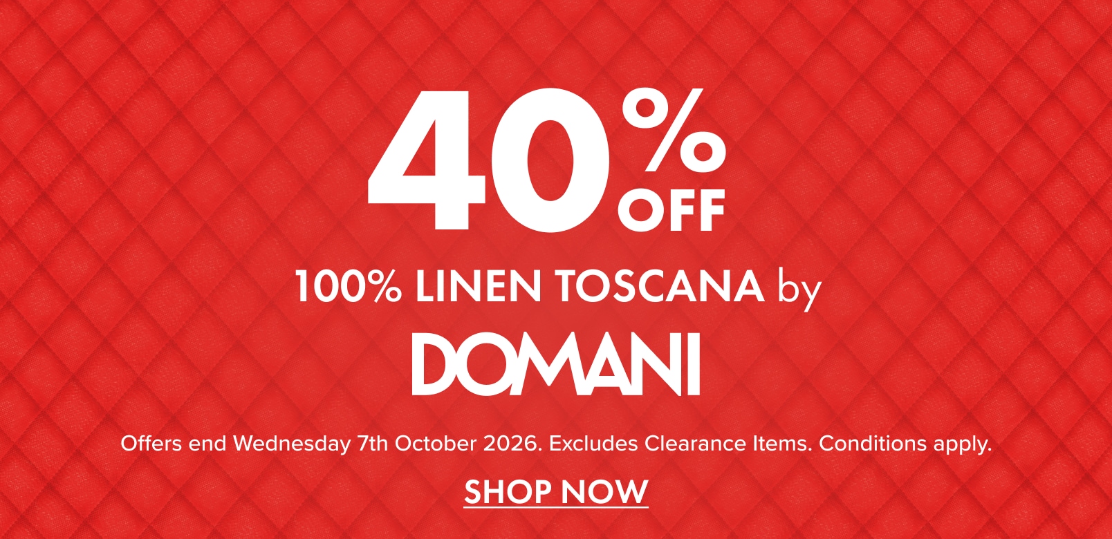40% off 100% linen Toscana by Domani