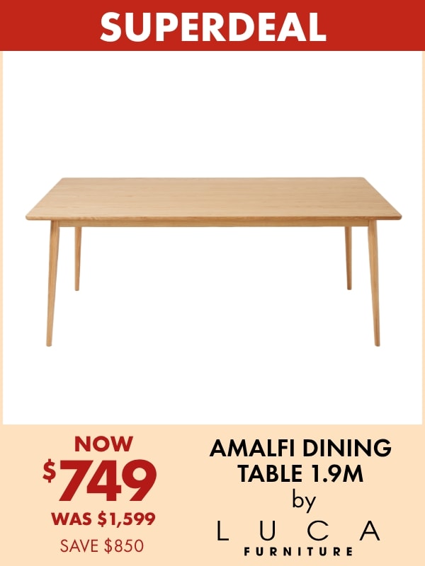 NOW $749 Amalfi Dining Table 1.9m by LUCA Furniture