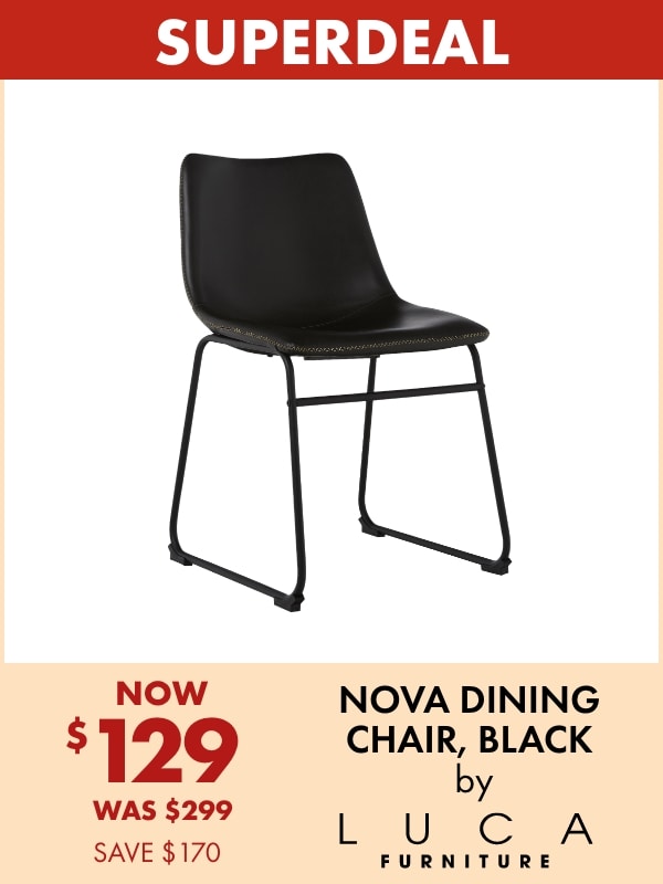 NOW $129 Nova Dining Chair, Black by LUCA Furniture