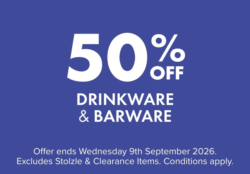 50% OFF Drinkware & Barware