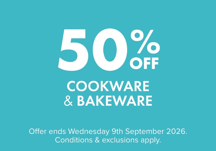 50% OFF Cookware & Bakeware