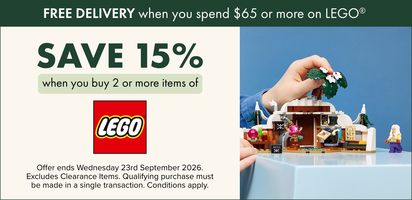 SAVE 15% when you buy 2 or more items of LEGO®
