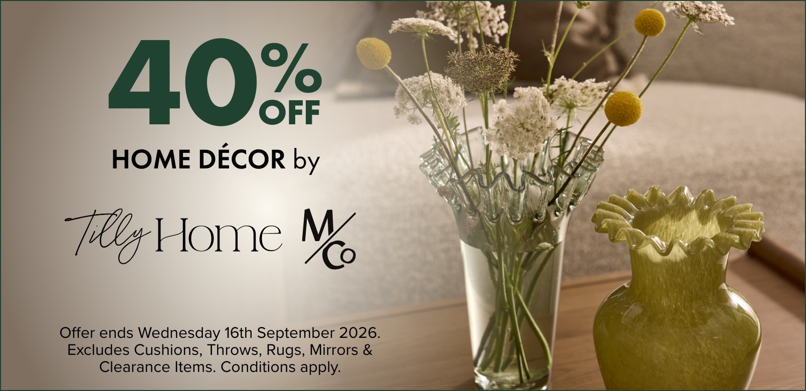 40% OFF Home Decor by Tilly Home & M&Co