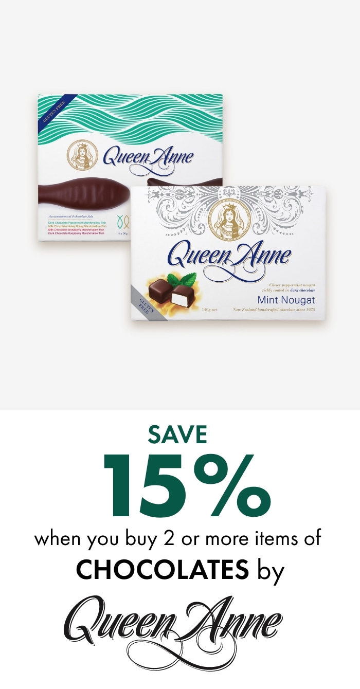 SAVE 15% when you buy 2 or more Chocolates by Queen Anne