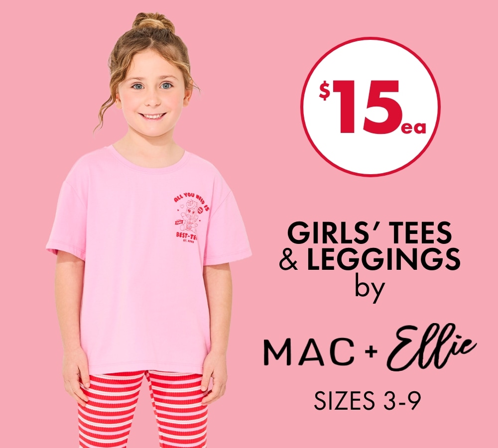 $15ea Girls' Tees & Leggings by Mac & Ellie