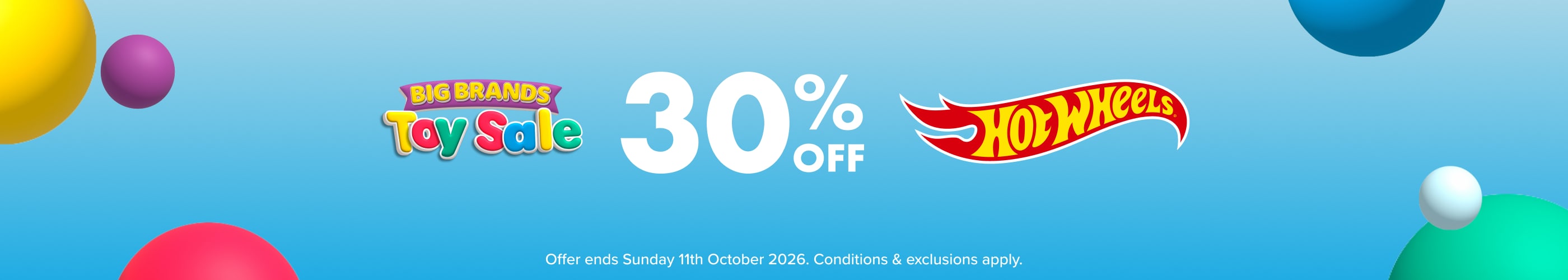 30% OFF Hot Wheels