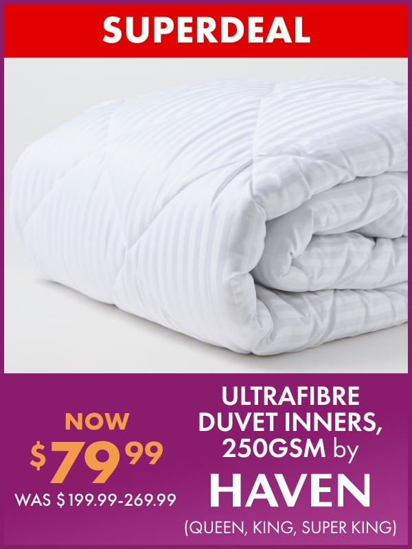 NOW $79.99 Ultrafibre Duvet Inners, 250gsm by Haven
