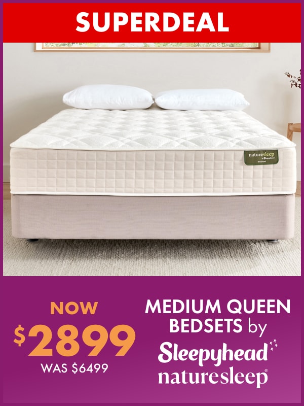 NOW $2899 Medium Queen Bedsets by Sleepyhead Naturesleep