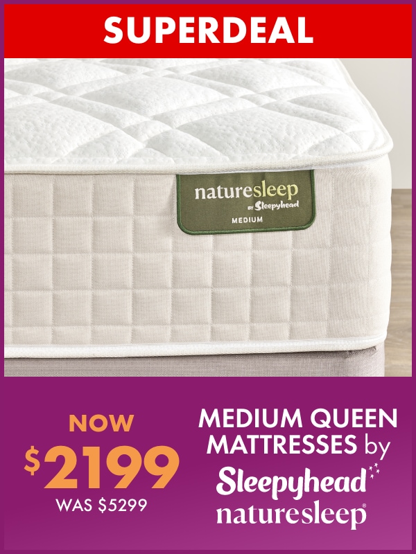 NOW $2199 Medium Queen Mattresses by Sleepyhead Naturesleep