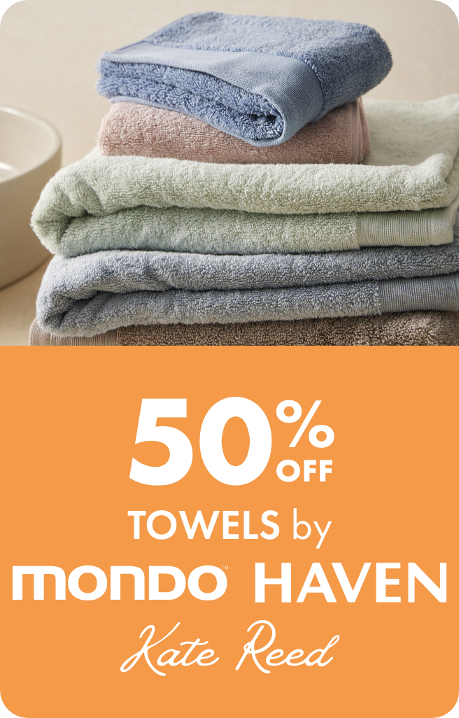 50% OFF Towels by Mondo, Haven & Kate Reed