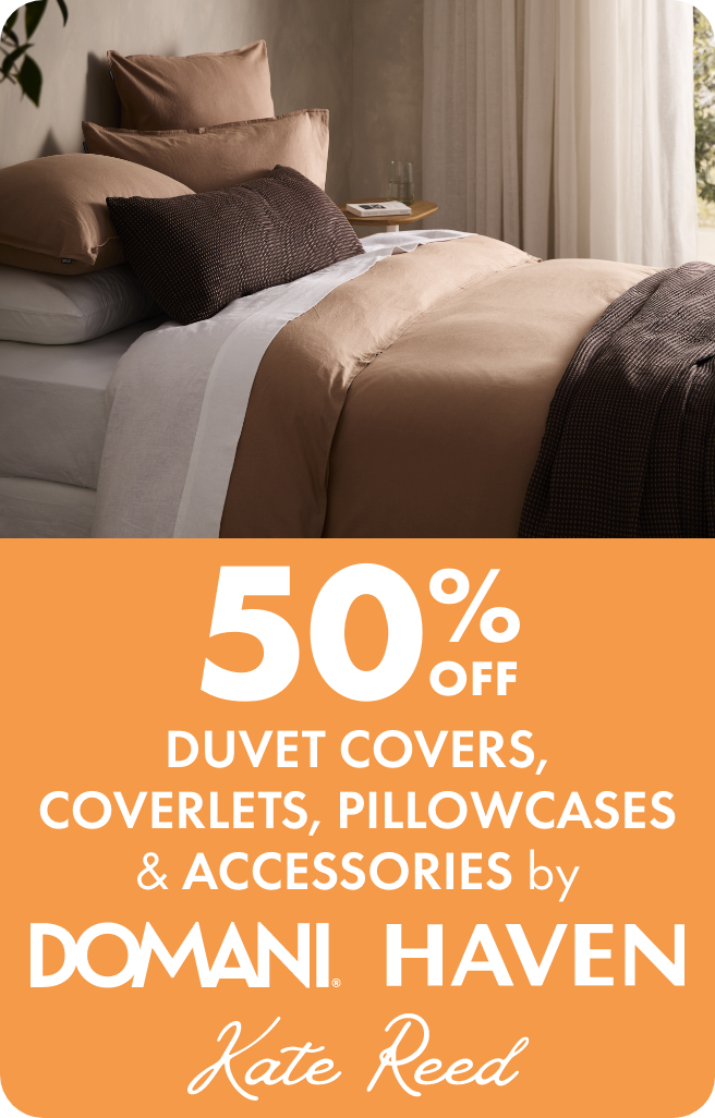 50% OFF on Duvet Covers, Coverlets, Pillowcases & Accessories by Domani, Haven & Kate Reed
