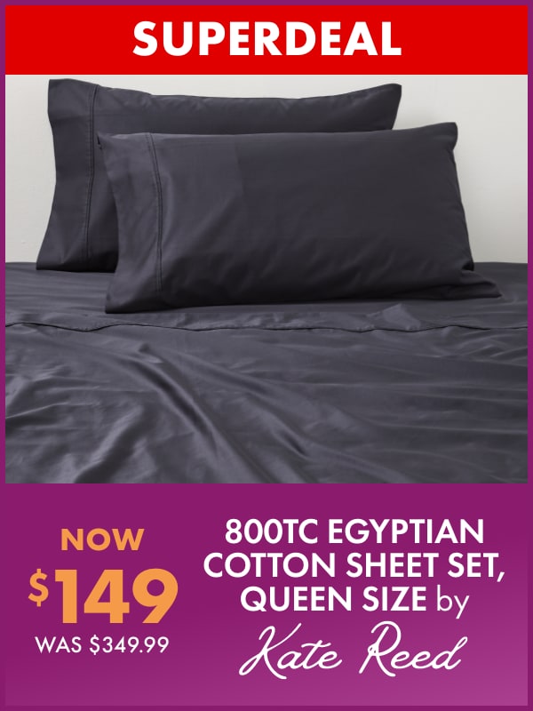 NOW $149 800TC Egyptian Cotton Sheet Set, Queen Size by Kate Reed