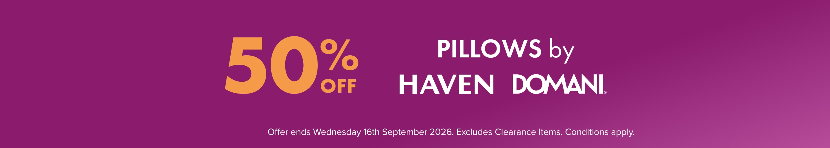 50% OFF Pillows by Domani & Haven