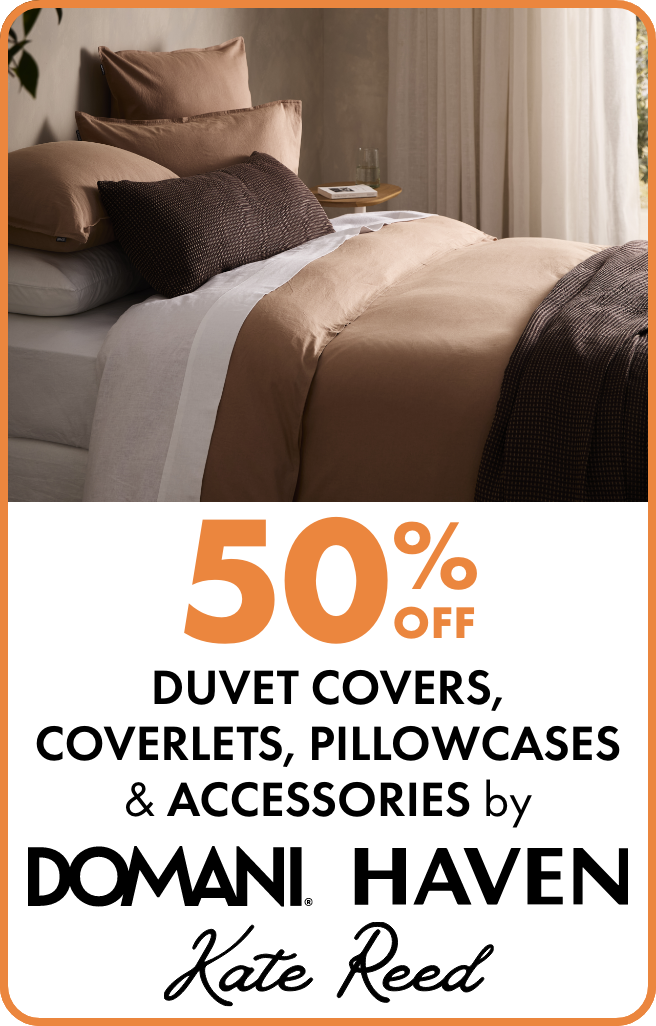 50% OFF Duvet Covers, Coverlets, Pillowcases & Accessories