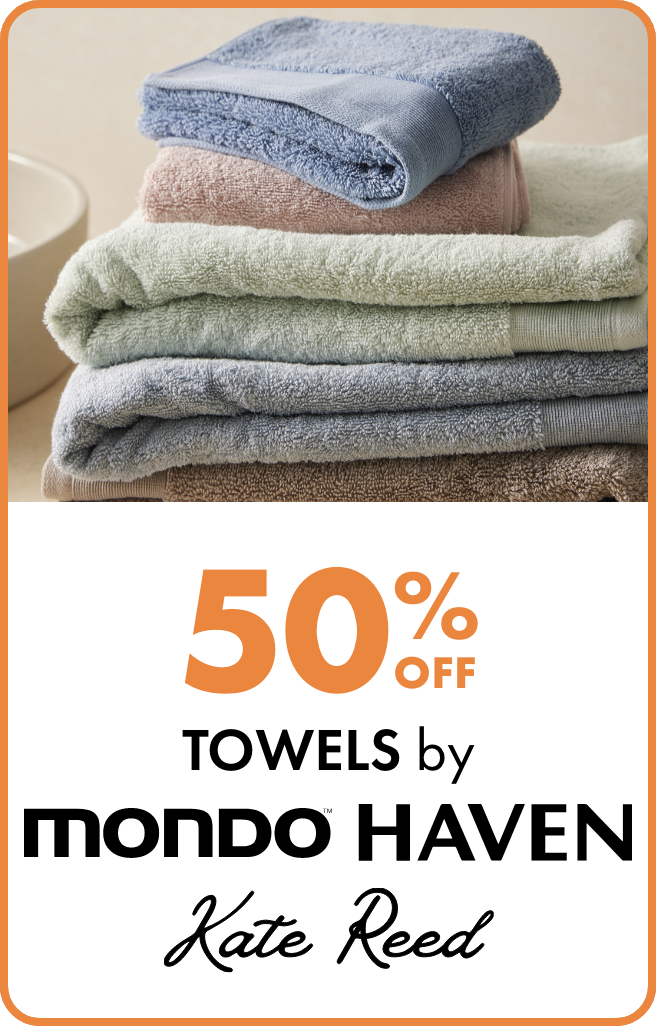50% OFF Towels by Mondo, Haven & Kate Reed