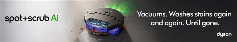 Spot+Scrub Ai Vacuums. Washes stains again and again. Until gone.