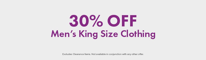  30% OFF Men's King Size Clothing