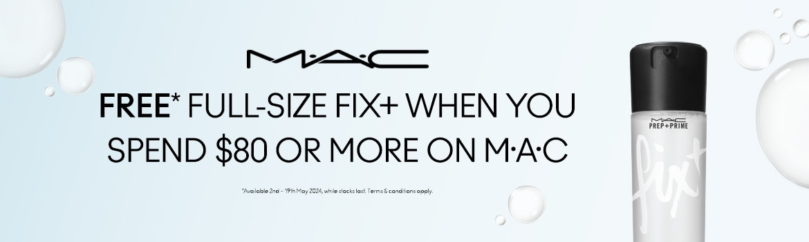 FREE GIFT M.A.C 3-Prep + Prime fix 100ml when you spend $80 or more on M.A.C