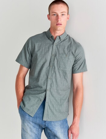 Tarnish Double Layer Dot Shirt, Khaki product photo