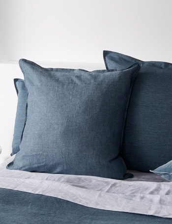 Haven Bed Linen Melange Linen European Pillowcase, Blue product photo