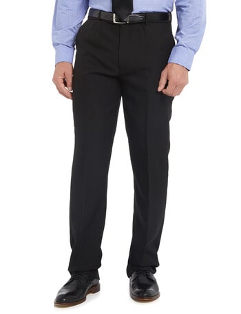 Savane Polyester Flat Front Pant, Black product photo