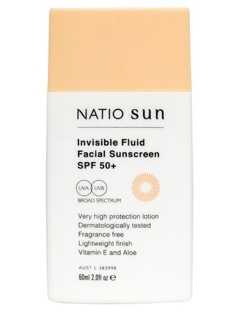 Natio Invisible Fluid Facial Sunscreen SPF 50+, 60ml product photo