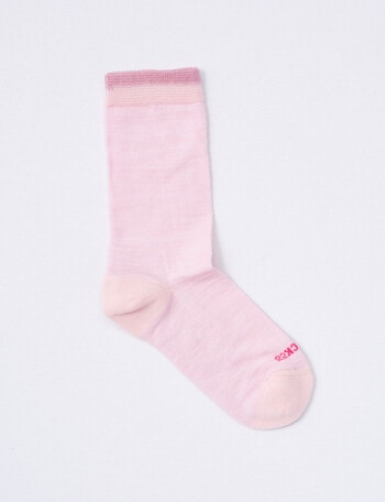 NZ Sock Co. Merino Blend Cushion Sole Crew Sock, Pink, 4-11 product photo