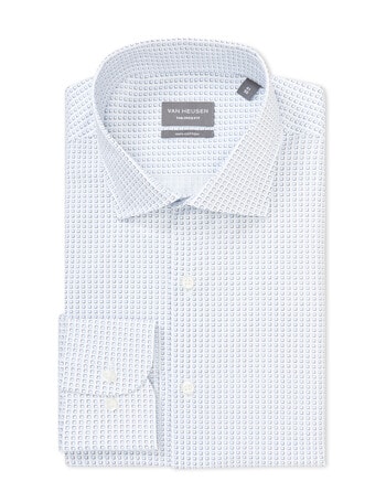 Van Heusen Square Print Long Sleeve Tailored Shirt, Blue product photo