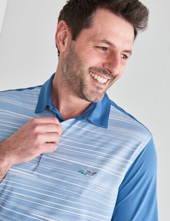 Greg Norman Short Sleeve Polo, Blue product photo