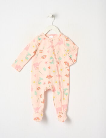 Teeny Weeny Sleep Dino Sleepsuit, Pink product photo