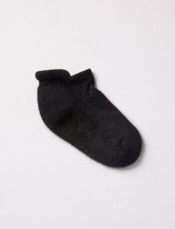 NZ Sock Co. Possum Merino Slipper, Black, 4-9 product photo