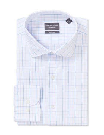 Van Heusen Embroidered Multi Check Shirt, White & Blue product photo