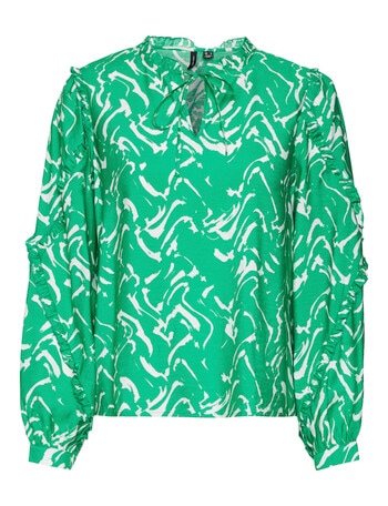 Vero Moda Cia Long Sleeve Top, Bright Green product photo