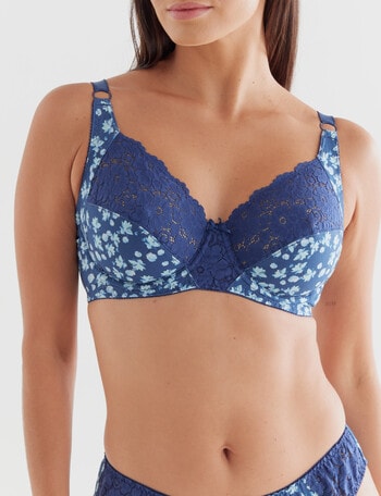 Caprice Cotton Underwire Bra, Ice Floral, A-D product photo