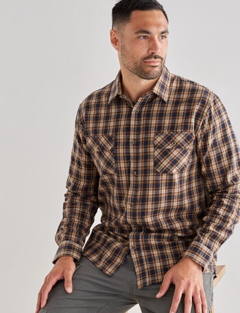 Kauri Trail Hughes Long Sleeve Shirt,Brown product photo