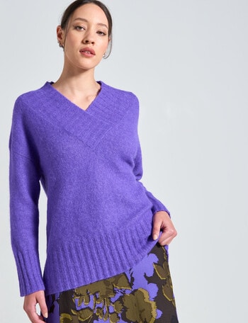 State of play Alpaca Blend V-Neck Sweater, Ultraviolet product photo