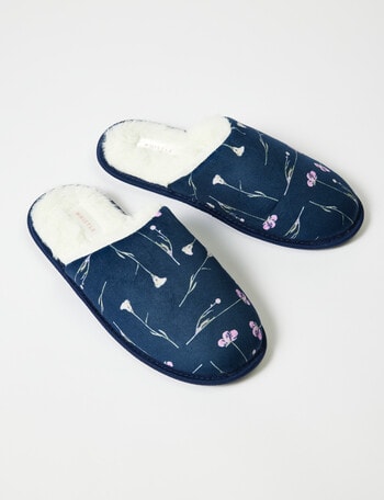 Whistle Sleep Floral Flannelette Scuff, Navy product photo